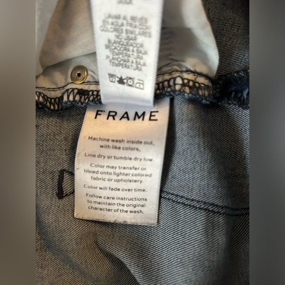 Frame! Le Skinny Jeans Cropped Length High Rise Medium Blue Designer Denim Sz 28 - Picture 5 of 7